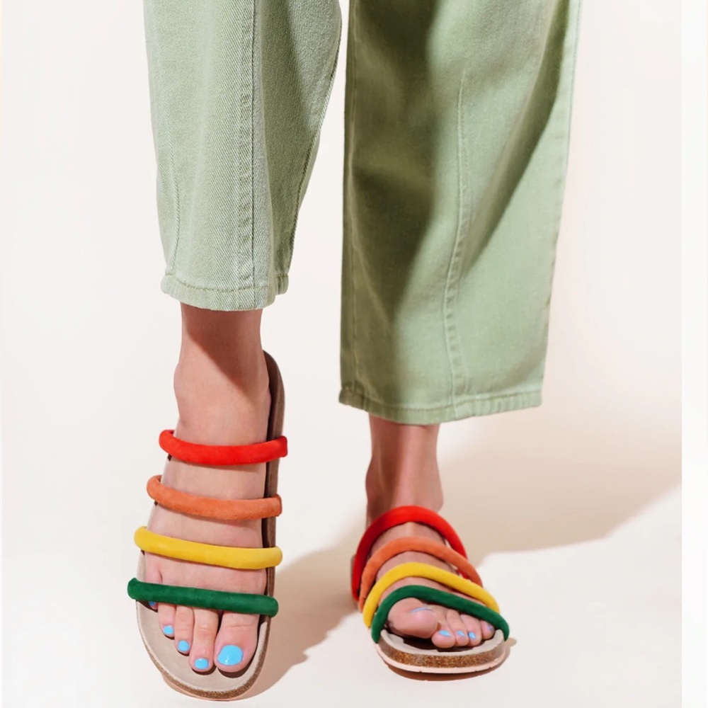 Charlotte Stone Gloria Rainbow Sandals Slides